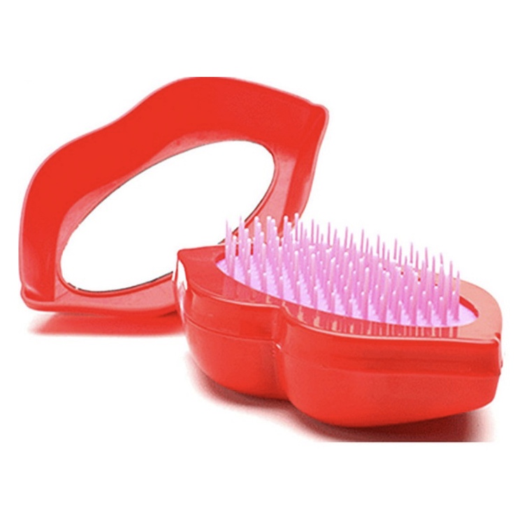 Lippenform Haarbürste mit Spiegel