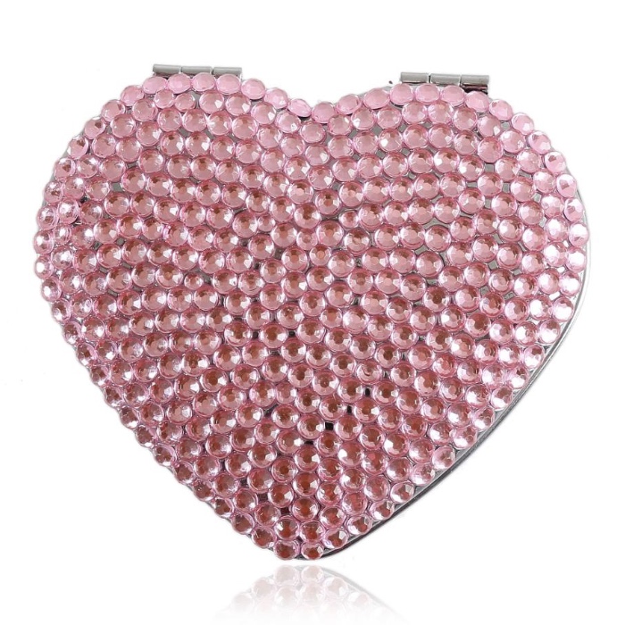 Herzform PU-Leder-Metallrahmen-Eitelkeitspiegel