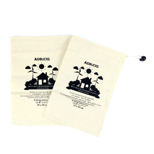 Kleine Canvas-Baumwoll-natürliche Farbkordelzug-Tasche