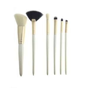 Goldener weißer Gesichts- und Augen-Make-up-Bürstensatz (6 Stück)