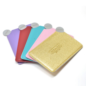 Edelstahl-Mini-Taschenspiegel mit PU-Abdeckung